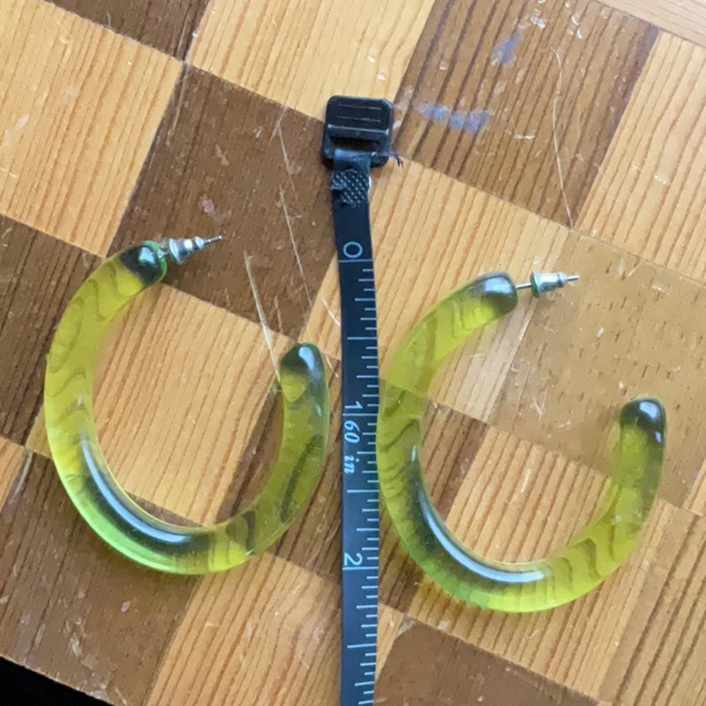 Neon Translucent Green Hoops - Picture 2 of 2
